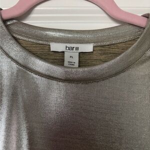 Bar III Shiny Silver Blouse
